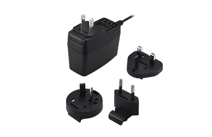 TRE15R 15Watts AC-DC Interchangeable Plug Wall-mount Power Adapter Level VI Effciency
